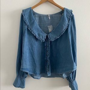 Free People NWOT Raffled Collar Jacket / S…